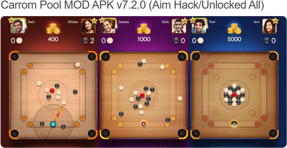 carrom pool mod apk aim hack in 2023/2024 Ma VieFacile